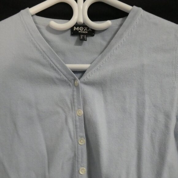 MEXX - Women | medium | Light Blue Button-Up V-Neck Cardigan - Picture 4 of 16